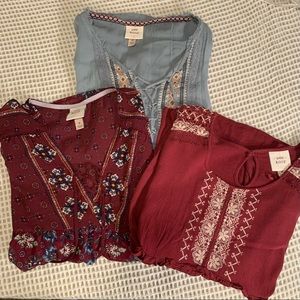 Knox Rose shirt LOT size M, 3 tops